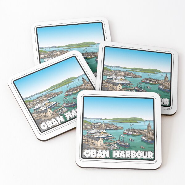 Item preview, Oban Gift - Illustrated Oban Harbour designed and sold by Patterned by Pixels.