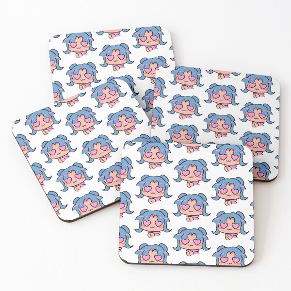 Item preview, anime character with blue hair in love designed and sold by marushanshop.