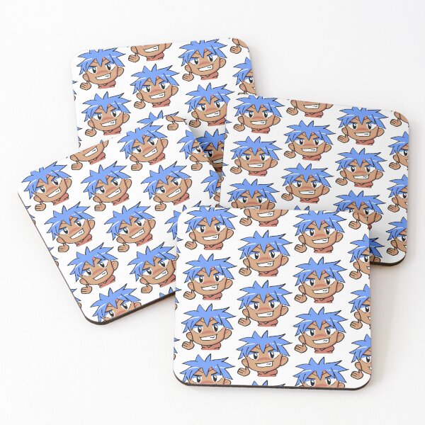 Item preview, happy anime character with blue hair designed and sold by marushanshop.