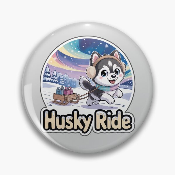Item preview, Winter Husky Ride – Cute Chibi Husky Pulling Sled in Snowy Wonderland designed and sold by Nuist25.