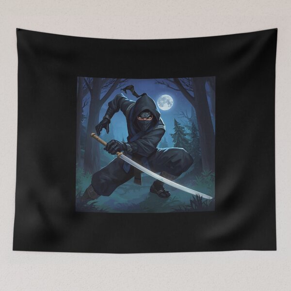 Item preview, Shadow Moon Ninja – Silent Warrior Under the Night Sky designed and sold by Art-Design-EM.