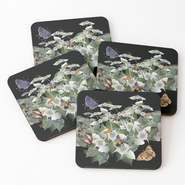 Item preview, Mountain Mint with Pollinating Bees, Butterflies, and Insects designed and sold by Jedi-Artist.