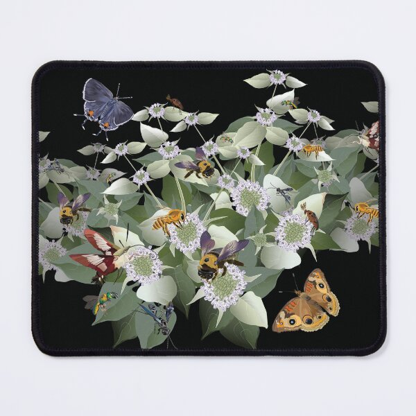 Item preview, Mountain Mint with Pollinating Bees, Butterflies, and Insects designed and sold by Jedi-Artist.