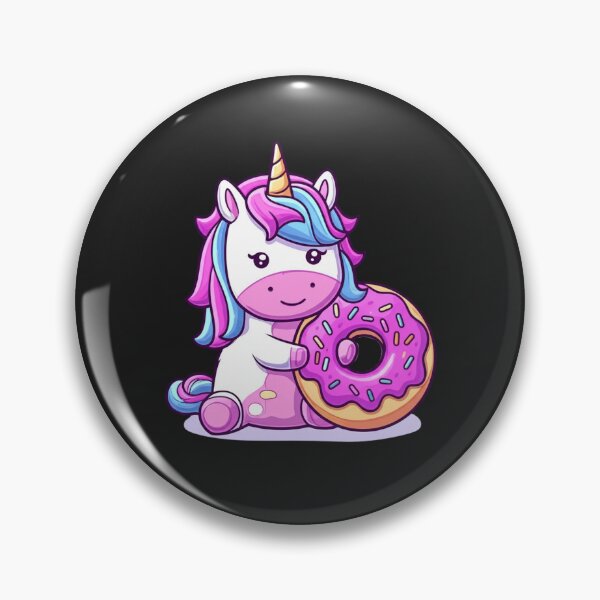 Artikelvorschau, Chibi-Einhorn mit Donut | Süßes Kawaii-Pastell-Cartoon-Design entworfen und verkauft von ColorSplash123.