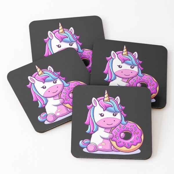 Item preview, Chibi Unicorn with Donut | Cute Kawaii Pastel Cartoon Design designed and sold by ColorSplash123.