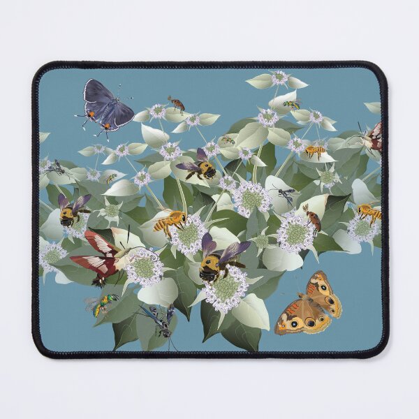 Item preview, Mountain Mint with Pollinating Bees, Butterflies, and Insects designed and sold by Jedi-Artist.