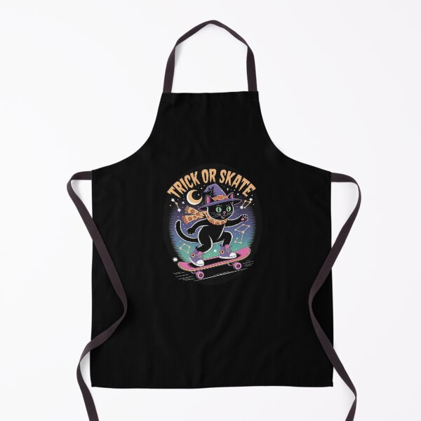 Item preview, Trick or Skate Cat, Halloween Skater Witch Cat Shirt Design, Cool Black Cat designed and sold by FirsttMeUp.
