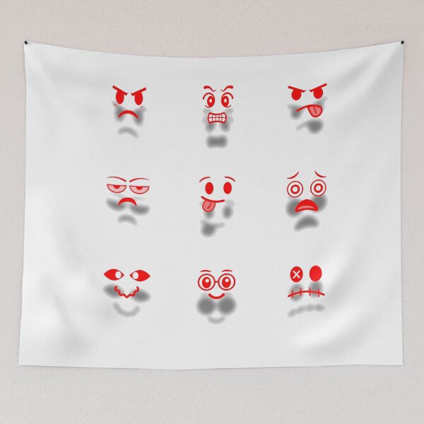 Item preview, Funny Cartoon Faces – Nine Expressions Emoji Style Design designed and sold by CozyInkdesign.