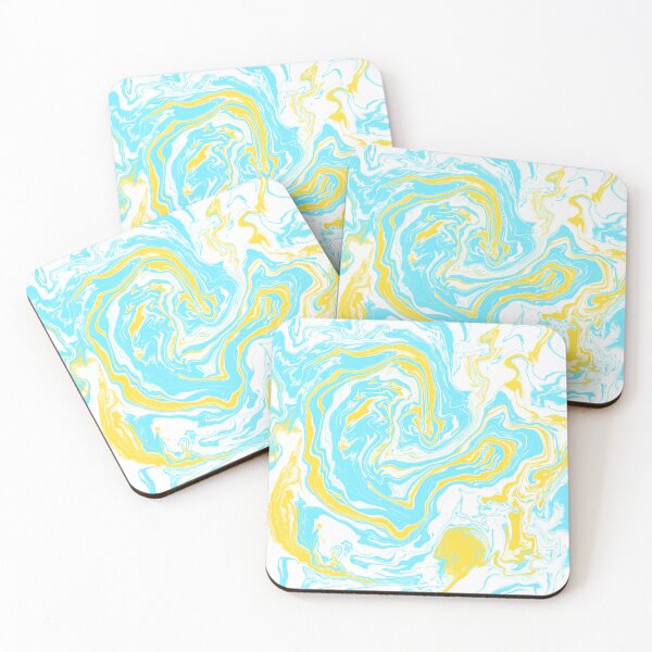 Artikelvorschau, Blau-gelber Stoff mit Marmormuster entworfen und verkauft von NorikoRabbit.