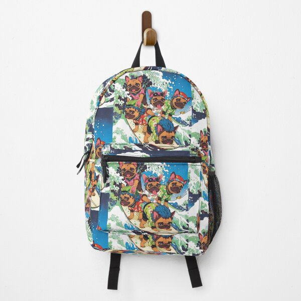 Item preview, French Bulldog Back-to-School Stickers - Funny Surfer Dog Waving Art - Perfect Teacher Gift with Summer Vibes designed and sold by giohne.