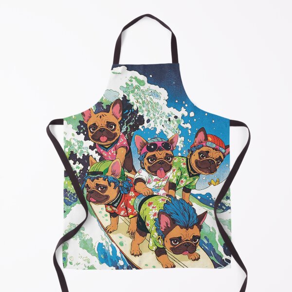 Item preview, French Bulldog Back-to-School Stickers - Funny Surfer Dog Waving Art - Perfect Teacher Gift with Summer Vibes designed and sold by giohne.