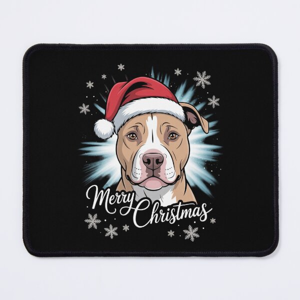Item preview, Pitbull Dog Watercolor Winter Santa Hat Christmas Pit Bull designed and sold by CookWorldLaughs.