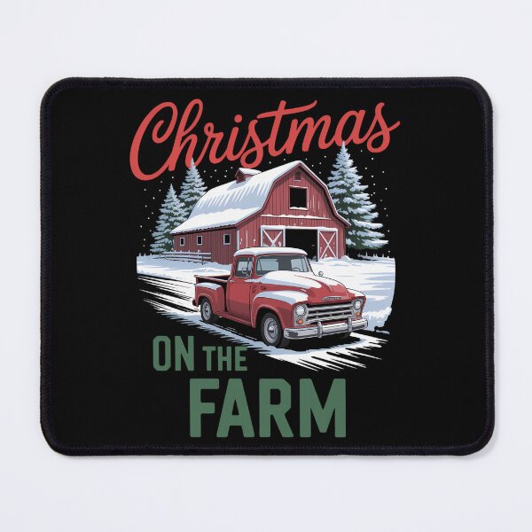 Item preview, Rustic Christmas Red Truck Barn Scene Holiday Farm designed and sold by CookWorldLaughs.