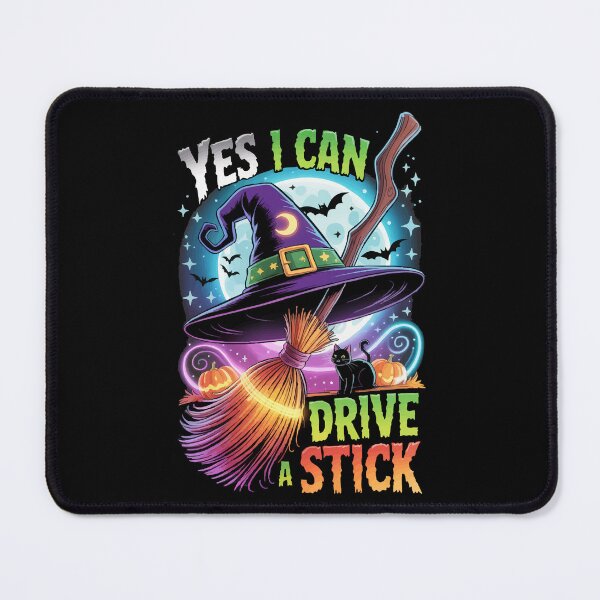 Item preview, Yes I Can Drive a Stick Funny Witch Halloween designed and sold by Uglyandcute.