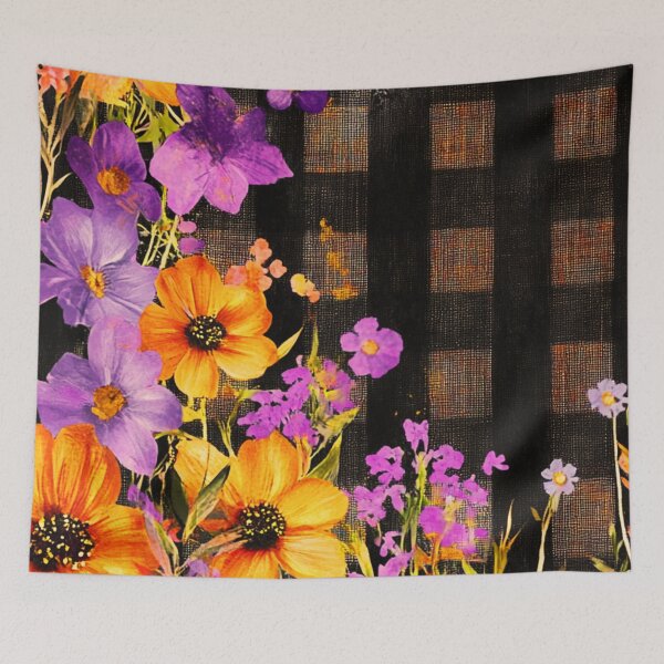 Item preview, Autumn Blooms on Buffalo Plaid designed and sold by whitedove457.