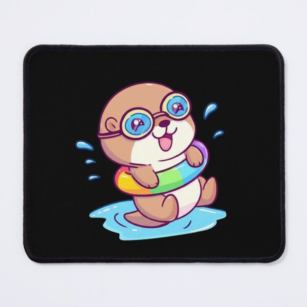 Item preview, Chibi Otter Swimmer | Cute Kawaii Cartoon Otter with Swim Ring designed and sold by ColorSplash123.