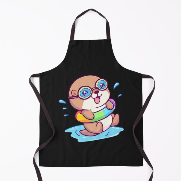 Item preview, Chibi Otter Swimmer | Cute Kawaii Cartoon Otter with Swim Ring designed and sold by ColorSplash123.