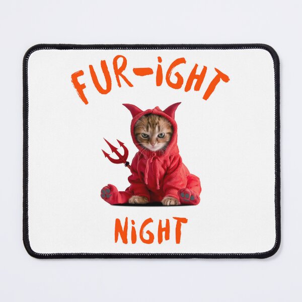 Item preview, Fur-ight Night Halloween Cat orange text designed and sold by dakutshop.