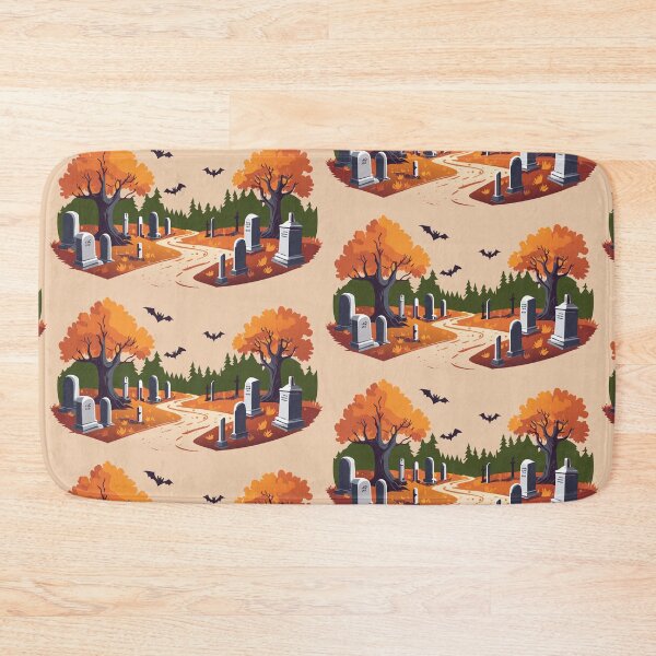 Item preview, Halloween Cemetery Landscape with Orange Trees designed and sold by darksteel101.