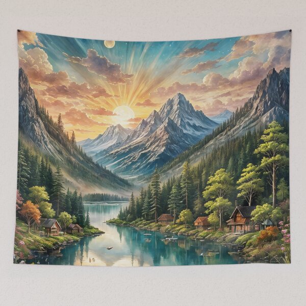 Item preview, Mountain Sunset, Ai Generated Art  designed and sold by ACC .