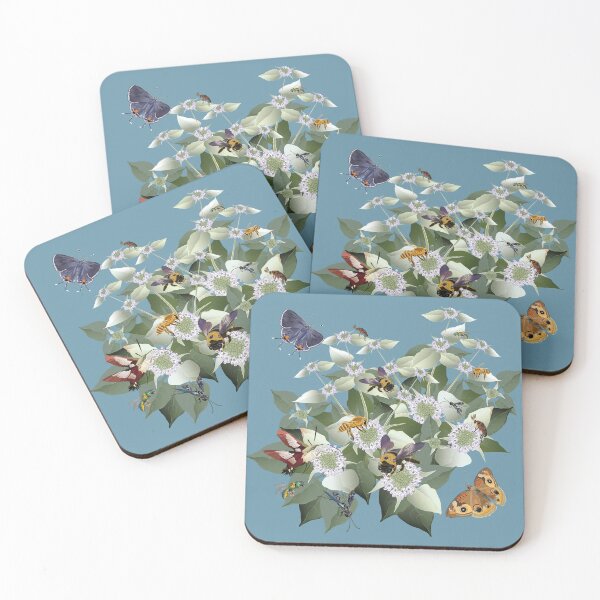 Item preview, Mountain Mint with Honey Bees and Pollinators designed and sold by Jedi-Artist.