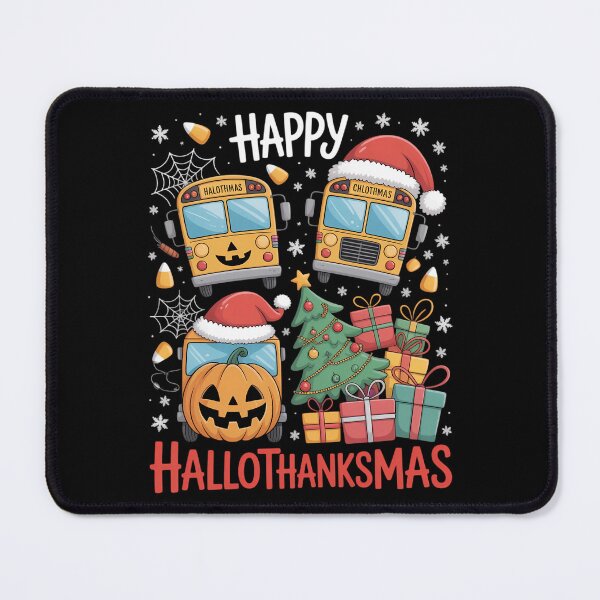 Item preview, Witch Turkey Santa School Buses Happy HalloThanksMas Boys designed and sold by CookWorldLaughs.