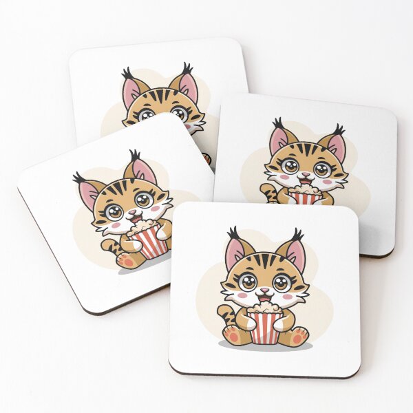 Item preview, lynx eating popcorn designed and sold by Eternalski.
