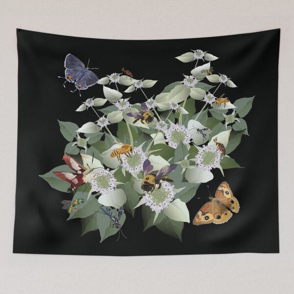 Item preview, Mountain Mint with Honey Bees and Pollinators designed and sold by Jedi-Artist.