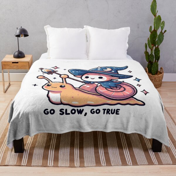Item preview, Go Slow, Go True – Kawaii Wizard Riding a Snail Illustration designed and sold by SketchOnScreen.
