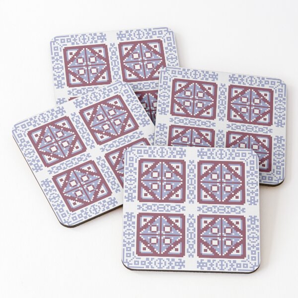 Item preview, White and Blue Geometric Tile designed and sold by FlyingJackalope.