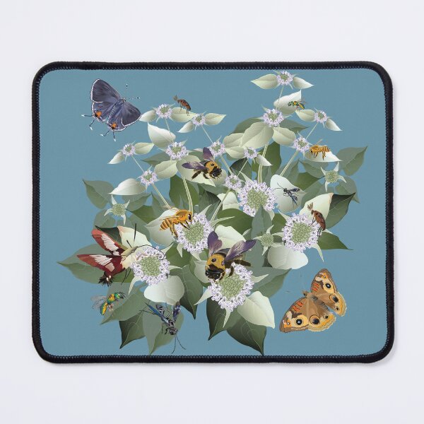 Item preview, Mountain Mint with Honey Bees and Pollinators designed and sold by Jedi-Artist.