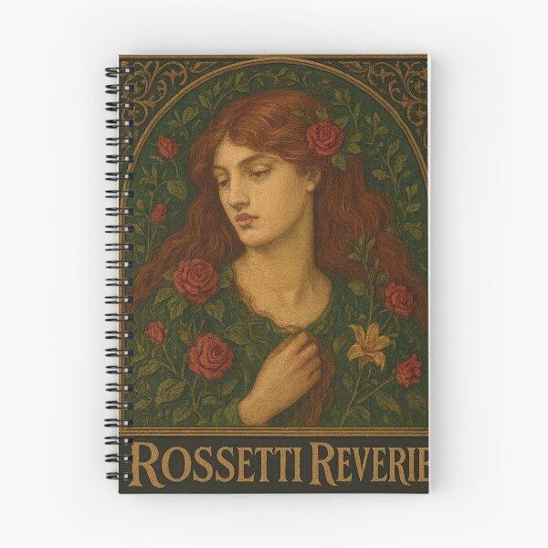 Item preview, Rossetti Reverie | Vintage Pre-Raphaelite Art Nouveau Portrait designed and sold by Doodle Emporium.