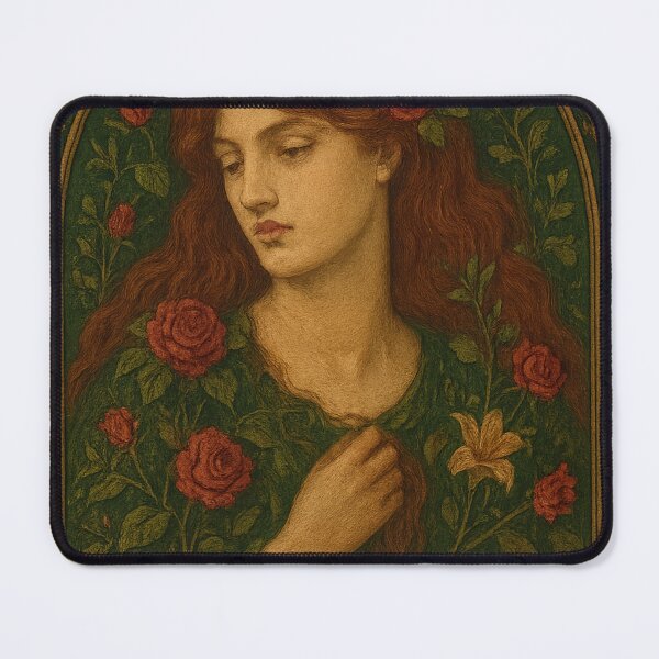 Item preview, Rossetti Reverie | Vintage Pre-Raphaelite Art Nouveau Portrait designed and sold by Doodle Emporium.