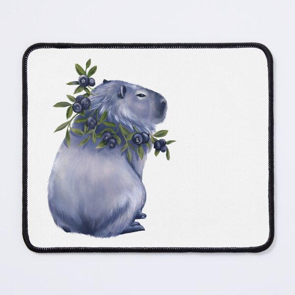 Item preview, capybara with blueberries - cute animal illustration designed and sold by WolframArt.