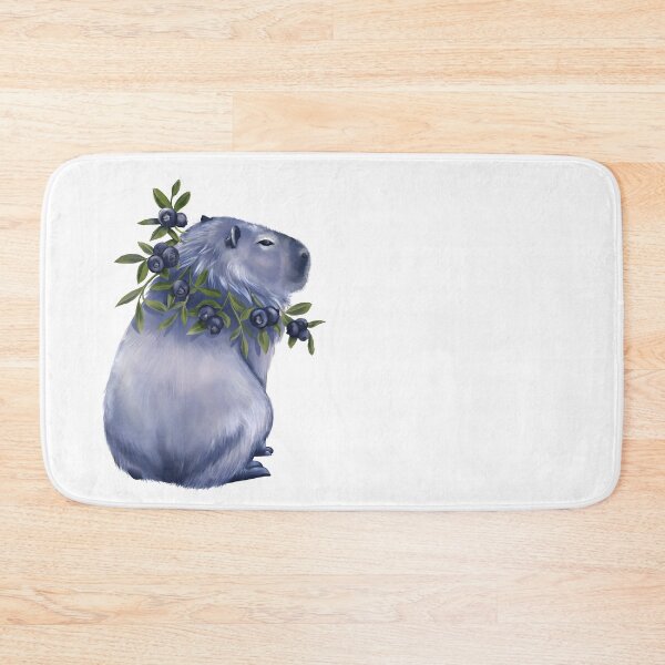 Item preview, capybara with blueberries - cute animal illustration designed and sold by WolframArt.