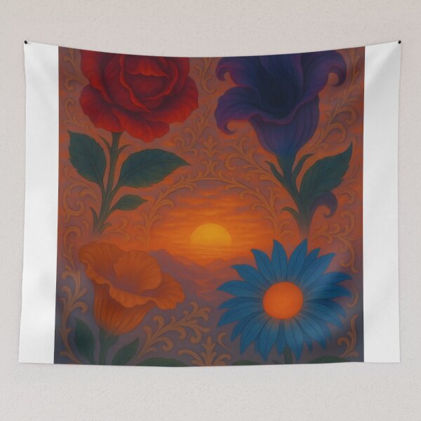 Item preview, Ornamental Flowers with Sunset designed and sold by FunnySignalStudio.