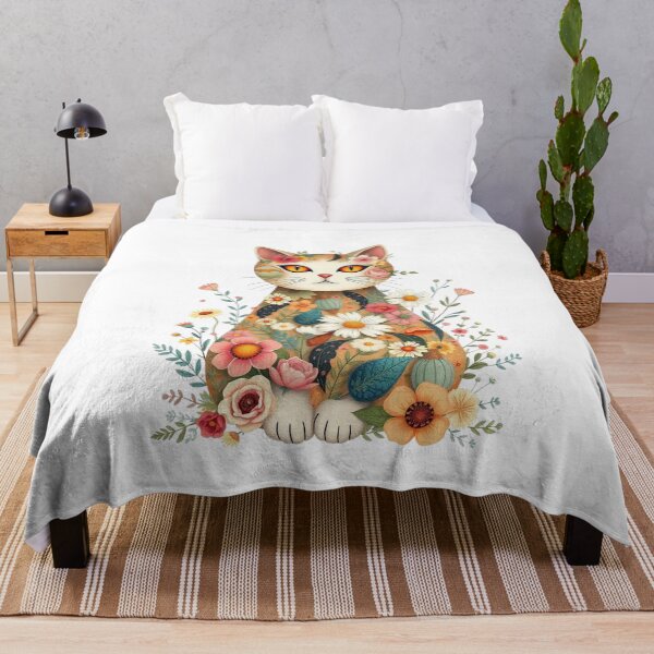 Item preview, Whimsical Floral Cat Illustration – Vintage Botanical Cat Art for T-Shirts, Stickers, Mugs & Home Decor designed and sold by 5CatDesign.