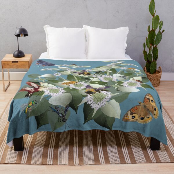 Item preview, Mountain Mint with Pollinating Bees, Butterflies, and Insects designed and sold by Jedi-Artist.