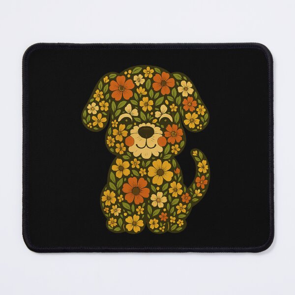 Item preview, Retro Floral Puppy designed and sold by PlanetBoi.