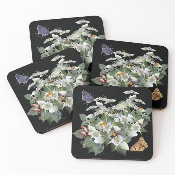 Item preview, Mountain Mint with Pollinating Bees, Butterflies, and Insects designed and sold by Jedi-Artist.