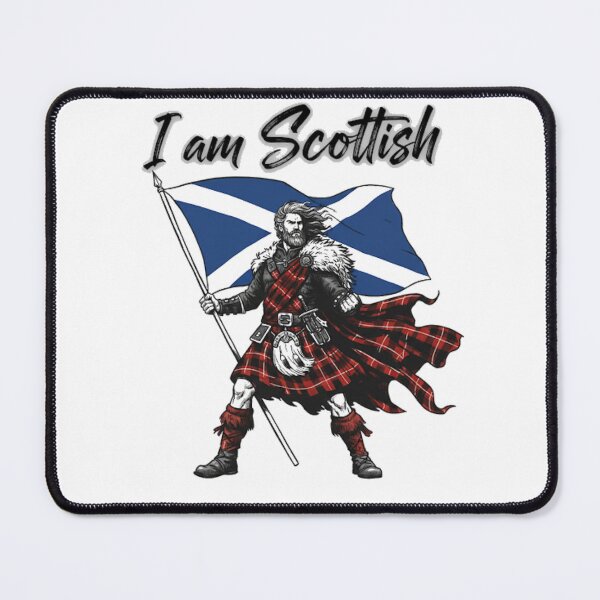 Item preview, I Am Scottish – Highland Warrior with Flag designed and sold by CelticSoulShop.