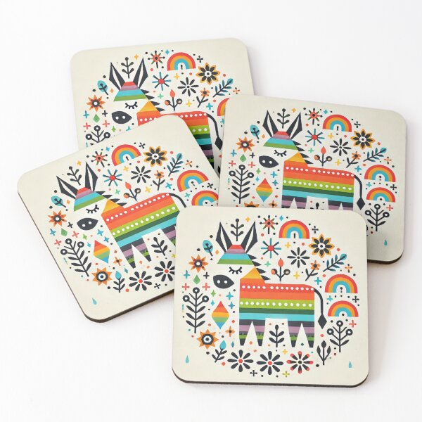 Artikelvorschau, Bunter Folk-Esel mit Blumen - Skandinavische Volkskunst von heidiannemorris © entworfen und verkauft von FOLK ART FUSION by heidiannemorris.