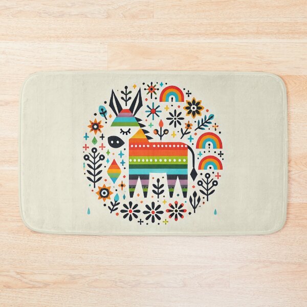 Item preview, Colorful Folk Donkey with Flowers - Scandinavian Folk Art by heidiannemorris © designed and sold by FOLK ART FUSION by heidiannemorris.