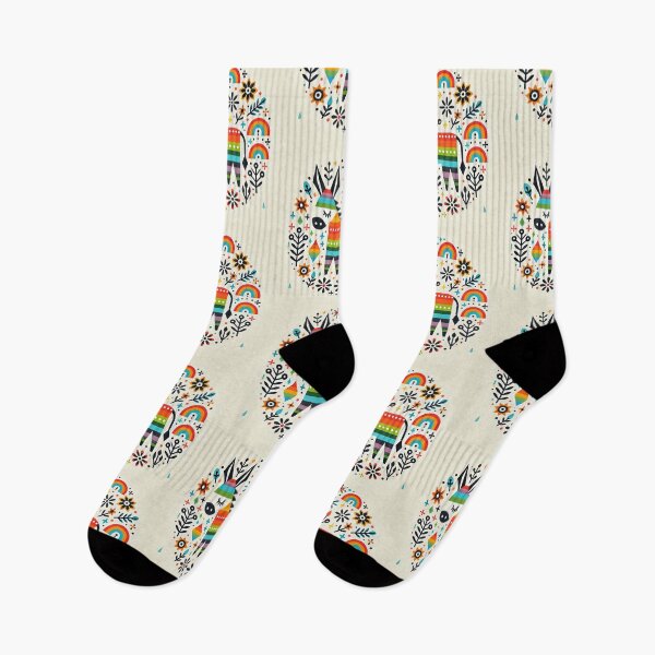 Item preview, Colorful Folk Donkey with Flowers - Scandinavian Folk Art by heidiannemorris © designed and sold by FOLK ART FUSION by heidiannemorris.