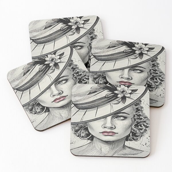 Item preview, Elegant Woman in Floral Hat Drawing designed and sold by gleefulme.