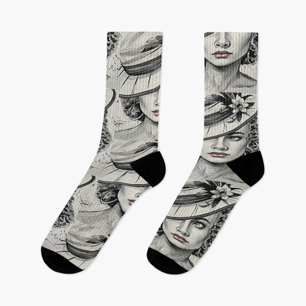 Item preview, Elegant Woman in Floral Hat Drawing designed and sold by gleefulme.