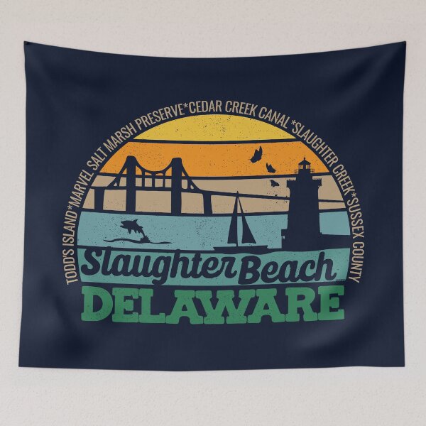 Item preview, Slaughter Beach Delaware Retro Sunset Local Pride Logo  designed and sold by CRHPOD20.