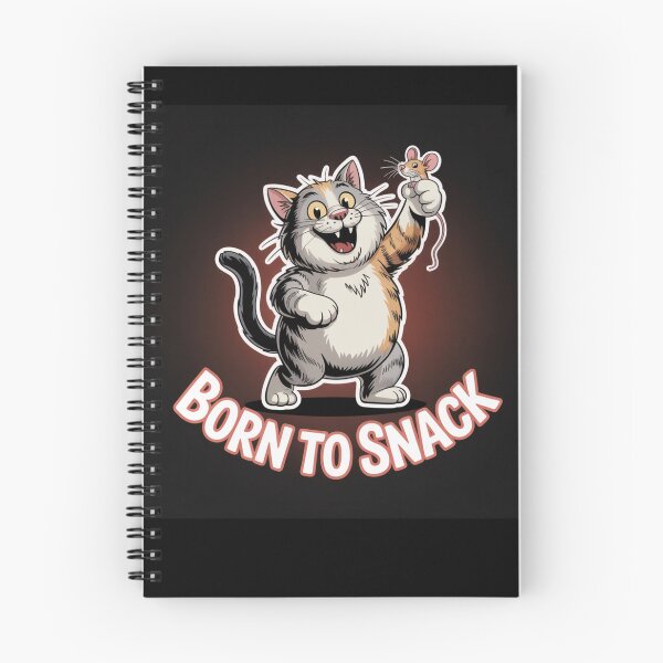 Item preview, Born to Snack - Cartoon Cat with Mouse designed and sold by Snark Town Tees.