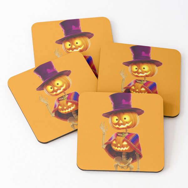 Item preview, A cheerful pumpkin skeleton wearing a hat waving designed and sold by Hotpotsoyummy.