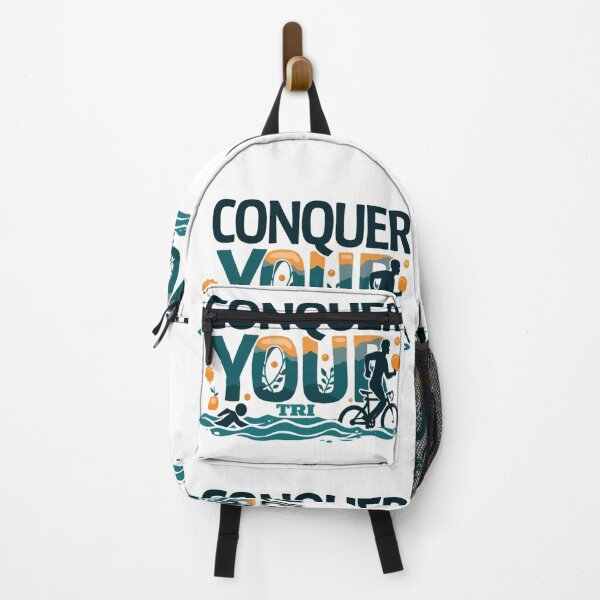 Item preview, CONQUER YOUR TRI – Motivational Triathlon Sticker designed and sold by Triathlongram.